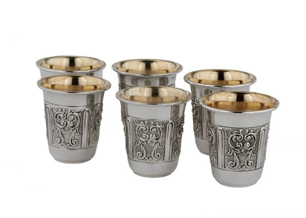 6 Liqueur cups Lugano-Pure silver