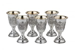 6 Liqueur goblets Imperium Gates-Pure silver