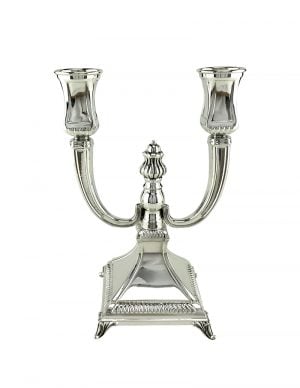Arozit Double oil candlestick-Pure silver