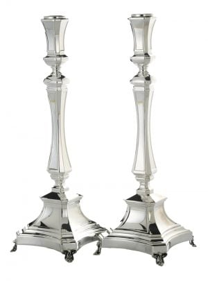 Caesar Candlesticks (S)-Pure silver