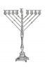 Hammered Caesar Chabad Menorah (M)-Pure silver