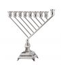 Hammered Diagonal Livni Menorah (S)-Pure silver