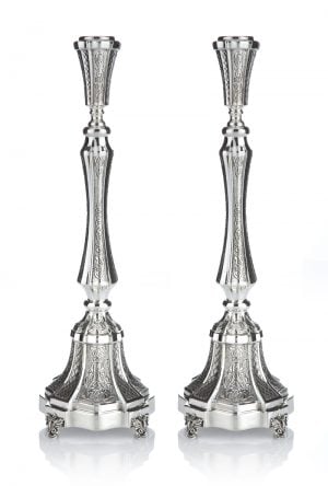 Hammered Italy Candlesticks (S)-Pure silver