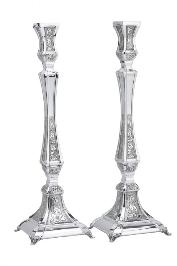 Hammered Paris Candlesticks (M)-Pure silver