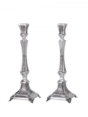 Hammered Paris Candlesticks (S)-Pure silver