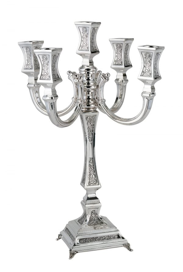 Livni Hammered Candelabra 5 branches-Pure silver