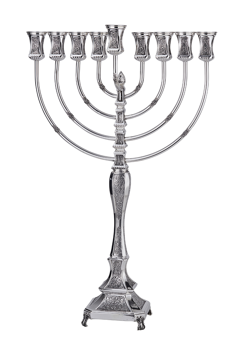 Mozart Hammered Menorah (M) square candle