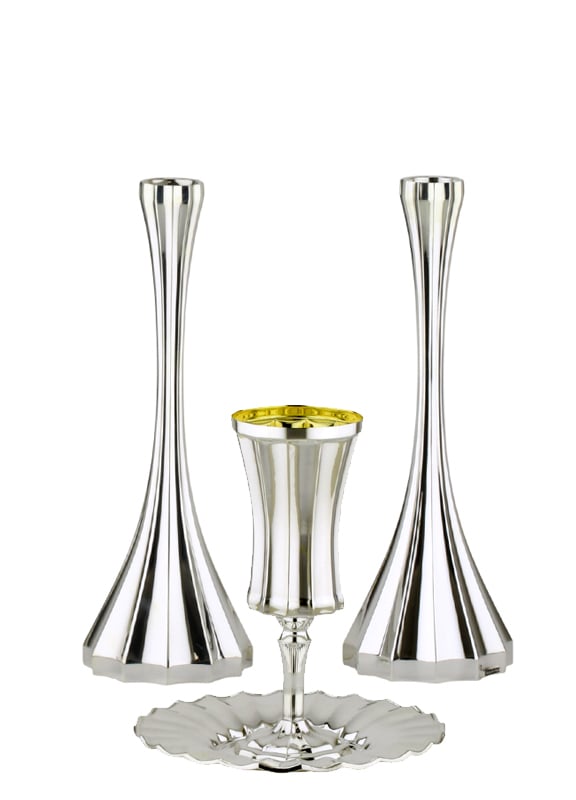 Halel candlesticks (M) & goblet kiddush set